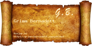 Grimm Bernadett névjegykártya